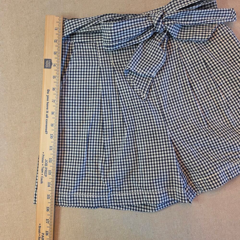 Cartonnier Anthropologie Gingham Tie-Waist Shorts Black & White Sz 2 - Picture 2 of 5